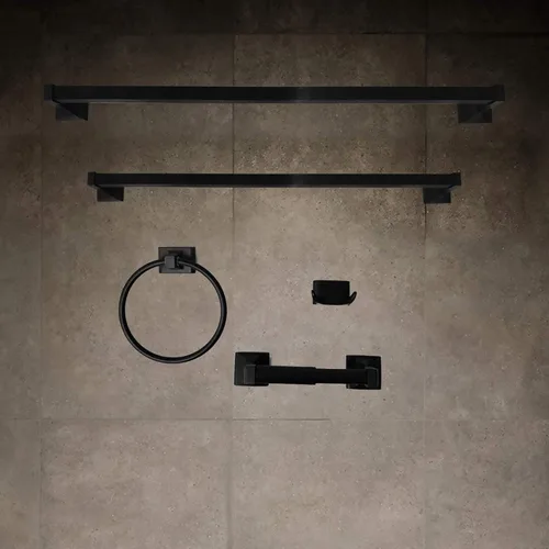 Miniatura 4 de Soporte de papel higiénico negro de SENTO para montaje en pared, soporte de papel higiénico de doble poste, fácil instalación, metal resistente