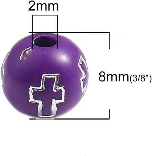 Miniatura 3 de JGFinds Cuentas espaciadoras redondas pequeñas, paquete de 500, 0.315 pulgadas (0.315 pulgadas) con agujero de 0.079 pulgadas, acrílico, suministros
