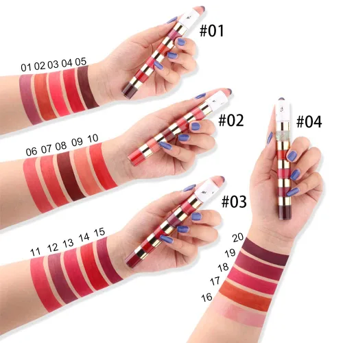 Miniatura 6 de evpct - Juego de 20 labiales líquidos mate para mujeres de piel oscura; paquetes de brillos labiales líquidos mate de larga duración, color rojo