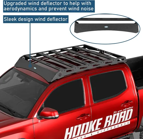 Miniatura 4 de Hooke Road portaequipajes para techo Tacoma Double Cab con cesta superior para almacenamiento de equipaje y carga para Toyota Tacoma 2ª y 3ª