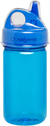 Nalgene Botellas de agua Sustain Grip-N-Gulp para niños, hechas con material derivado del 50% de residuos plásticos, vaso a prueba de fugas,