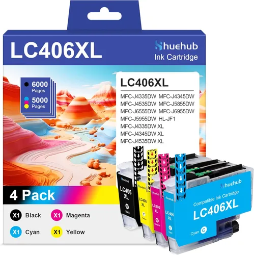 LC406XL - Cartuchos de tinta de alto rendimiento para cartuchos de tinta Brother LC406 LC406 XL 406XL para MFC-J4335DW MFC-J4345DW MFC-J4535DW