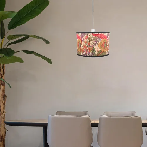 Miniatura 4 de Uonlytech Pantalla tejida de bambú de 11.81 pulgadas, pantalla de lámpara de mesa impresa para dormitorio, comedor, decoración de reemplazo