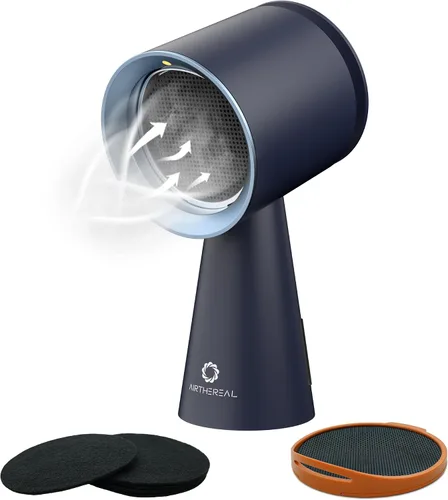 Miniatura 8 de Airthereal Campana extractora de escritorio con pilas, campana extractora portátil recargable con 3 velocidades de ventilador y taza grande de Negro