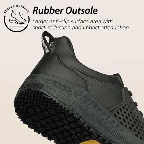 Miniatura 4 de Zapatos de trabajo antideslizantes para hombres, zapatos de cocina antideslizantes resistentes al agua, para restaurante, chef, servicio