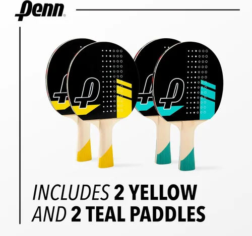 Miniatura 2 de Penn - Juego de palas de ping pong para 4 jugadores, 4 paletas 5.0, 6 bolas de 3 estrellas, 2 bolsas de almacenamiento, goma de grado profesional