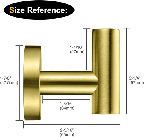 Miniatura 7 de Nolimas Ganchos para toallas de baño, acero inoxidable 304, gancho redondo para ropa, toalla, abrigo, armario, puerta, esponjas, soporte para baño