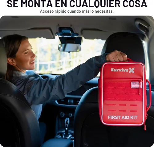 Miniatura 8 de SurviveX Kit de primeros auxilios profesional grande para automóvil, viajes y hogar, kit de emergencia para senderismo, camping, mochilero y al aire