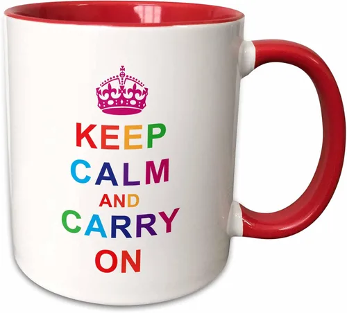 Miniatura 8 de 3dRose (mug_123120_4) Keep calm and continue on. Arcoíris - Taza negra de dos tonos, 11 oz