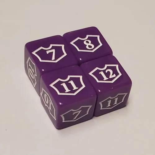 Miniatura 3 de 8 dados de lealtad púrpura Planeswalker 1-6 y 7-12 compatibles con Magic: The Gathering/CCG MTG