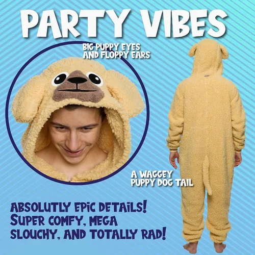 Miniatura 38 de Funziez! Mameluco de sherpa ajustado para adultos, disfraz de Halloween de animales, traje de cosplay de una pieza de felpa para mujeres y hombres