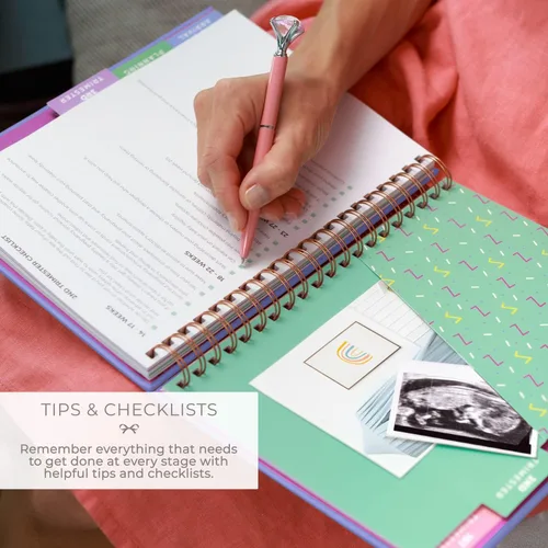 Miniatura 4 de Clever Fox Diario de embarazo y libro de recuerdos – Agenda de embarazo y cuaderno para futuras mamás – Recuerdo del bebé, regalo para madres