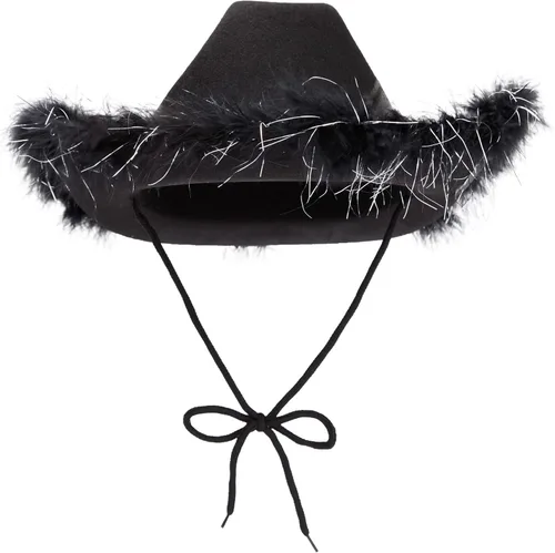 Miniatura 5 de Cowboy Hats for Women and Men - Fluffy, Sparkly Cowgirl Hat with Feathers for Costume, Dress Up Birthday, Party