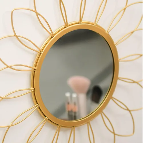 Miniatura 4 de Espejos Dorados para Pared - Espejo de Pared de Metal en Forma de Rayos de Sol, Decoración de Habitación y Decoración del Hogar, Espejo Bohemio