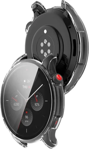 Miniatura 7 de Funda de reloj compatible con Amazfit GTR 4, resistente a los arañazos, funda de PC con protector de pantalla de vidrio templado HD para Amazfit GTR