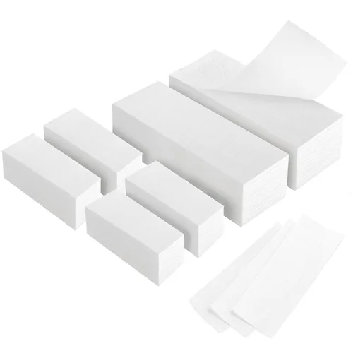 600 unidades de tiras de cera no tejidas, 2 tamaños de tiras de cera para depilación corporal y facial, papel para depilación, tiras de cera para