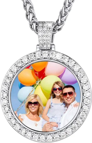 U7 Collar de fotos personalizado para hombres y mujeres, joyería personalizada con dije de cualquier imagen, cuerda de acero inoxidable, espiga,