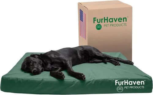 Miniatura 14 de Furhaven Cama ortopédica resistente al agua para perros grandes con funda extraíble lavable, para perros de hasta 95 libras – Colchón de lona Oxford