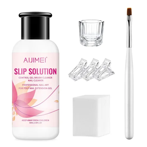 Juego de soluciones deslizantes de uñas de 2.0 fl oz/2fl.oz Solución deslizante para uñas de gel de polietileno, extensión de uñas, solución