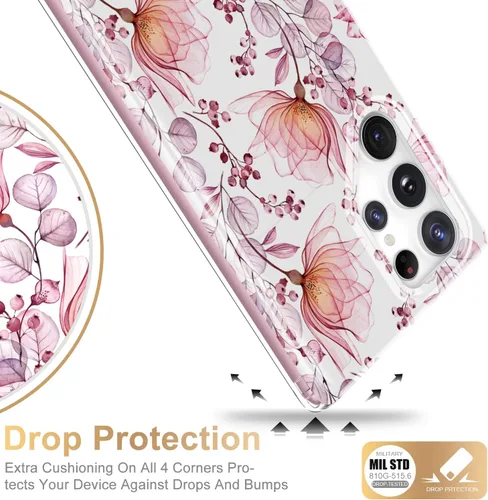 Miniatura 5 de Esdot Funda protectora para Samsung Galaxy S22 Ultra, de grado militar, resiste caídas de 21 pies (probado), con diseños de moda para mujeres