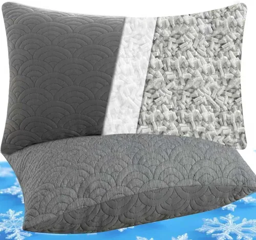MOLCLCUY Almohadas de espuma viscoelástica, tamaño estándar, conjunto de 2 almohadas ajustables y frescas para dormir de lado, espalda y estómago,