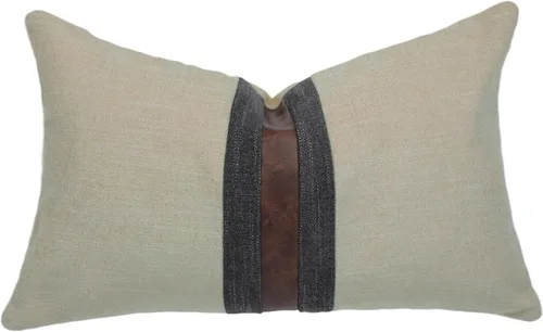 Miniatura 15 de Fundas de almohada decorativas de granja para exteriores para sofá, cama, funda de almohada de piel sintética marrón, funda de almohada de Beige