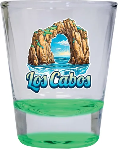 Miniatura 5 de Los Cabos Mexico Design C Souvenir - Vaso de chupito redondo de 1.5 onzas, color azul, paquete de 2