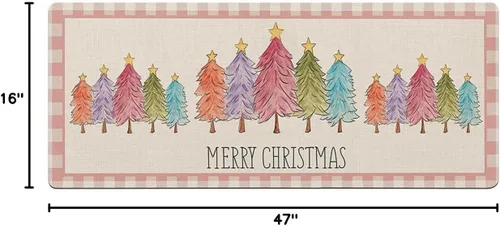 Miniatura 2 de Tapete de baño de Navidad a cuadros para bañera, antideslizante, de secado rápido y absorbente, tierra de diatomeas, fregadero, dormitorio, cocina