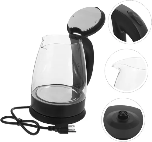 Miniatura 3 de Mikinona Hervidor de agua eléctrico de gran capacidad, caldera de apagado automático, cuerpo de borosilicato alto, caldera multifuncional