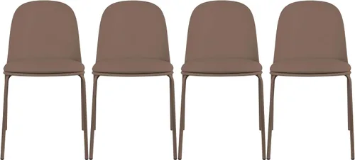 Miniatura 46 de 2xhome Silla de comedor moderna apilable sin brazos Asiento de plástico con patas de metal Uso en interiores o exteriores Patio de cocina