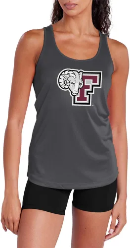 Miniatura 351 de Camiseta deportiva sin mangas oficial de la NCAA Collegiate para mujer, con espalda cruzada, logotipo primario, colección carbón