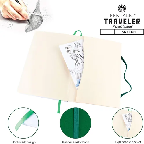 Miniatura 4 de Cuaderno de bocetos Travelers Dot Grid Pentalic Art, libre de ácidos