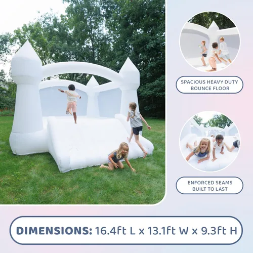 Miniatura 6 de Bounceland Party Castle Daydreamer Cloud Bounce House, 16.4 pies de largo x 13.1 pies de ancho x 9.3 pies de alto, aro de baloncesto, soplador