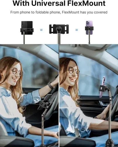 Miniatura 2 de JSAUX Soporte Universal con Portavasos para Teléfono Plegable, Soporte para Coche y Camión Compatible con iPad Mini, Samsung Galaxy Z Fold 6/5/4