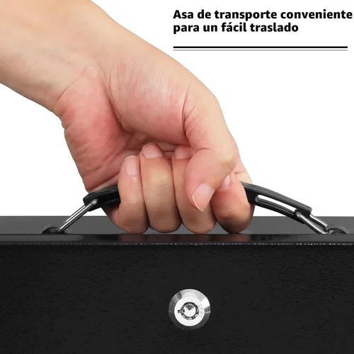 Miniatura 6 de KYODOLED Caja de documentos ignífuga con cerradura de llave, caja de almacenamiento grande y segura para objetos de valor, caja de seguridad