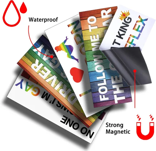 Miniatura 5 de Frienda 10 piezas de calcomanías para parachoques divertidas con pegatinas LGBT arcoíris, pegatinas para parachoques de broma para autos, accesorios