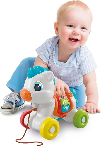 Miniatura 5 de Clementoni - Baby Pony Sempre con Me Remolque Interactivo, Animal to Tirar, Juego para Motorabilidad, Primeros Pasos, Aprendiendo a Caminar, Niños 6