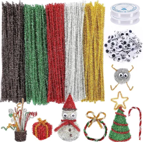 Miniatura 11 de UPINS - 570 piezas de limpiadores de tubería para Halloween, suministros para manualidades que incluyen 270 piezas de tallos de chenilla de 9 Negro