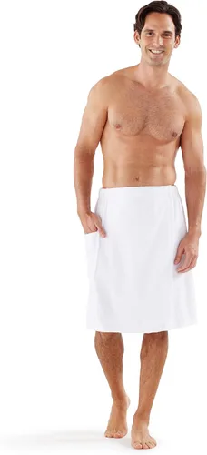 Miniatura 9 de Boca Terry Toalla Envolvente para Hombre, Toalla de Baño Envolvente para Hombre 100% Algodón, Toalla con Cintura Elástica para Ducha, Spa, Sauna