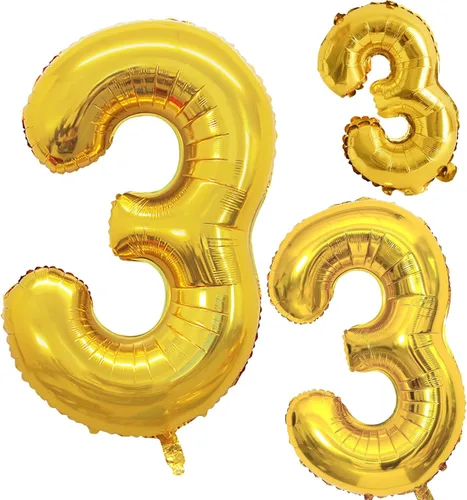 Miniatura 192 de Goer, conjunto de globos de papel aluminio para decoraciones de cumpleaños, globos de las letras de feliz cumpleaños y de números Oro