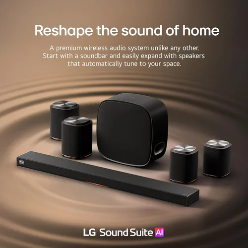 Miniatura 3 de LG Barra de sonido Sound Suite H7 – Audio espacial de 9.1.6 canales con Dolby Atmos FlexConnect inalámbrico – Procesador AI α11 Gen 3, ampliable