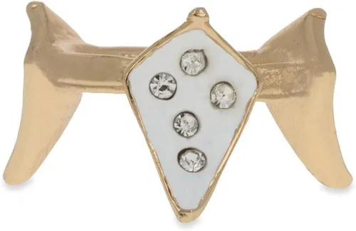 Miniatura 4 de Soporte para huevos de metal en tono dorado con rombos blancos