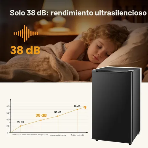 Miniatura 7 de NEWBULIG Mini refrigerador con congelador de 3.2 pies cúbicos para oficina, dormitorio, refrigerador pequeño con termostato ajustable, ahorro