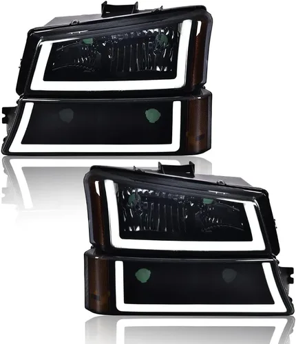 Miniatura 18 de G-PLUS Faros delanteros compatibles con Chevy Avalanche 1500 2500/Ajuste Chevy Silverado 1500 2500 HD 3500 2003-2006, lente transparente, carcasa