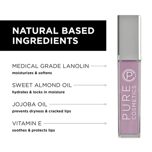 Miniatura 6 de Pure Illumination - Brillo de labios con cepillo aplicador iluminado por LED + espejo lateral, antiadherente, hidratante, brillos labiales