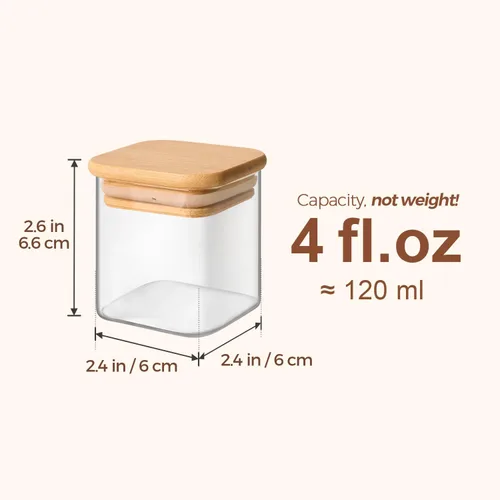 Miniatura 3 de ComSaf Tarros de especias con etiquetas de 4 onzas, paquete de 6 recipientes pequeños para especias, tarros de condimentos de vidrio con tapas