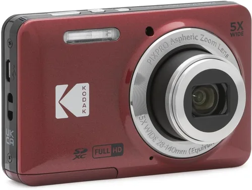 Miniatura 5 de Kodak PIXPRO FZ55 - Cámara digital (rojo) + Tarjeta de memoria de 32GB + Estuche para cámara Point and Shoot + Monopié extensible + Lápiz limpiador
