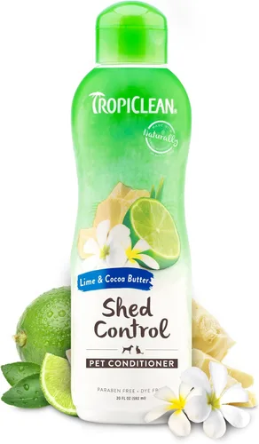 Miniatura 10 de TropiClean Deshedding - Acondicionador profesional para perros, reduce la caída y suaviza el pelaje, seguro para cachorros, aroma a manteca de lima
