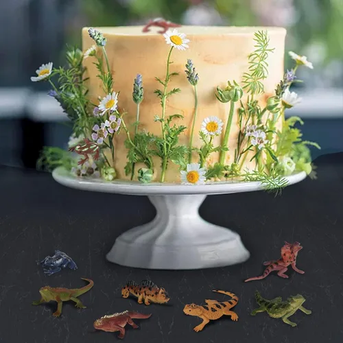 Miniatura 5 de 12 figuras de animales reptiles y lagartos, mini plástico realista de sangre fría, rana anfibia, camaleón, selva, selva, selva, juguetes educativos