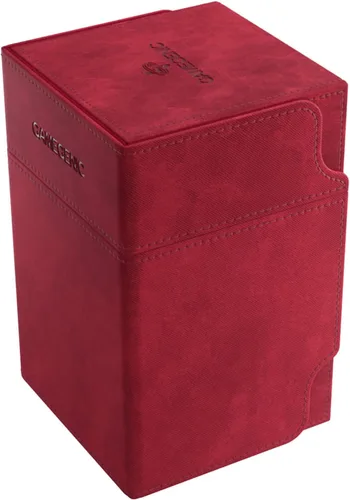 Caja de cubierta GameGenic – Watchtower XL Roja 100CT – Almacenamiento de tarjetas TCG, OCG, CCG duradero y resistente – Compatible con Pokemon, Rojo